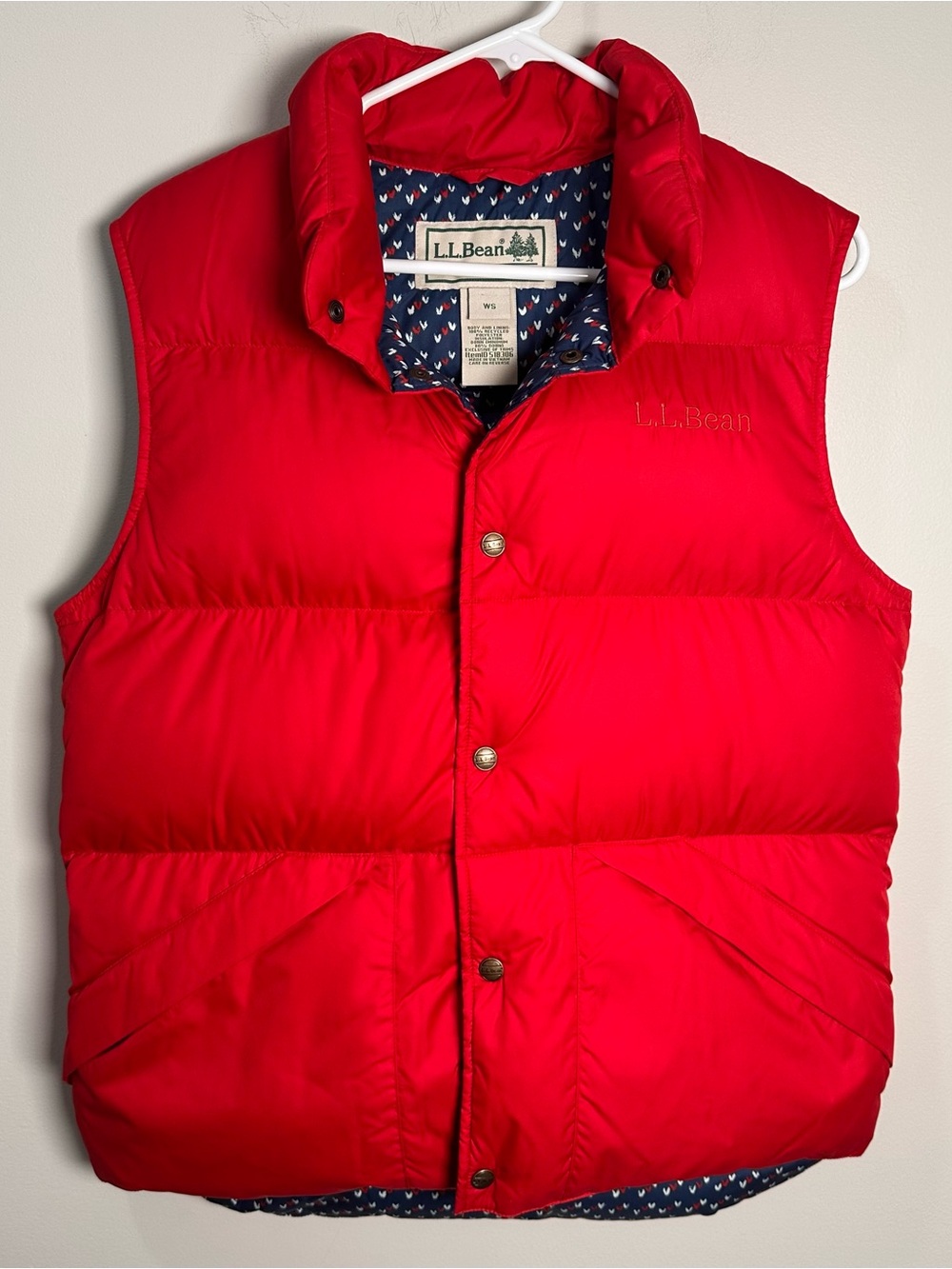 L.L.Bean Red Down Puffer Vest